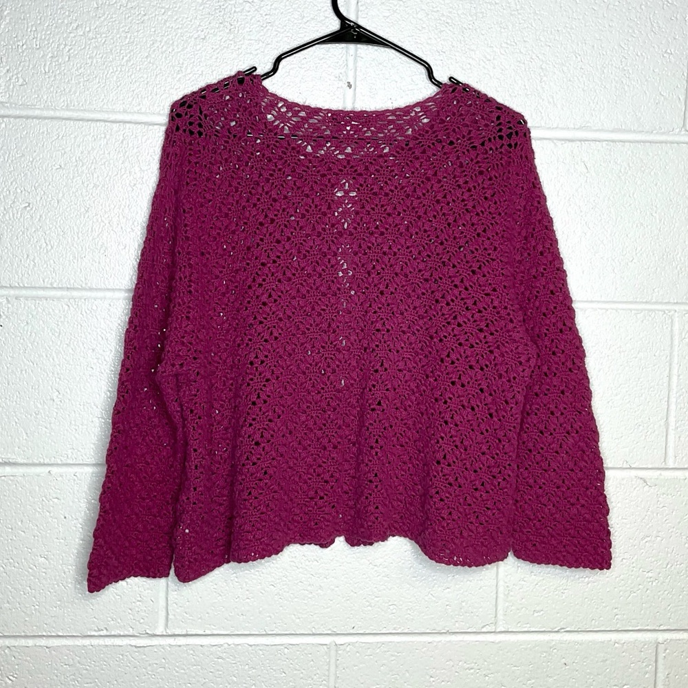 < Vintage Eddie Bauer Open Knit Cardigan > - Picture 3 of 3